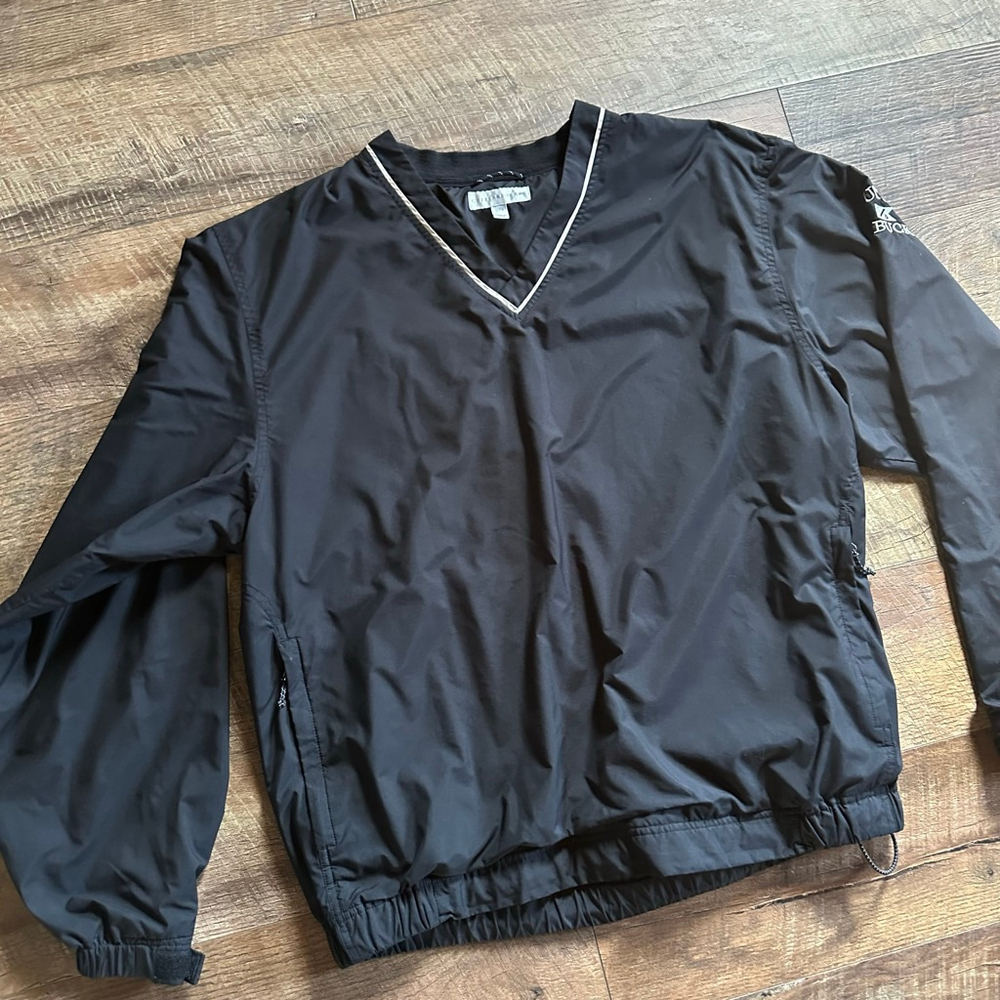 Men's Cutter & Buck Black Windbreaker Jacket XL with White Trim